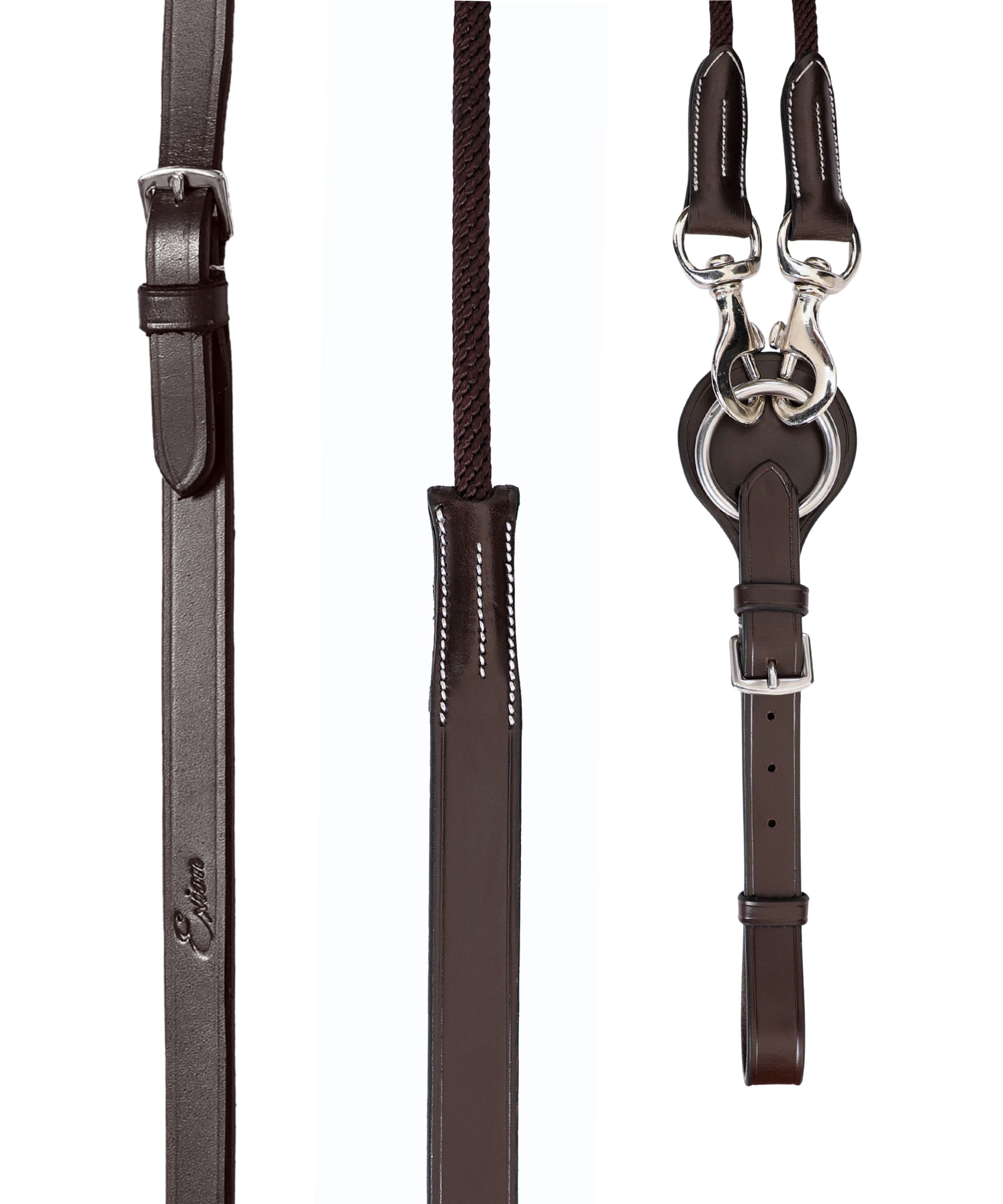 ExionPro Rope & Leather Draw Reins with Girth Loop by Bridles & Reins