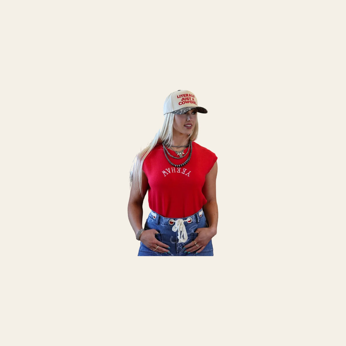 Eclectic Yeehaw | Sweater Vest on a warm cream background