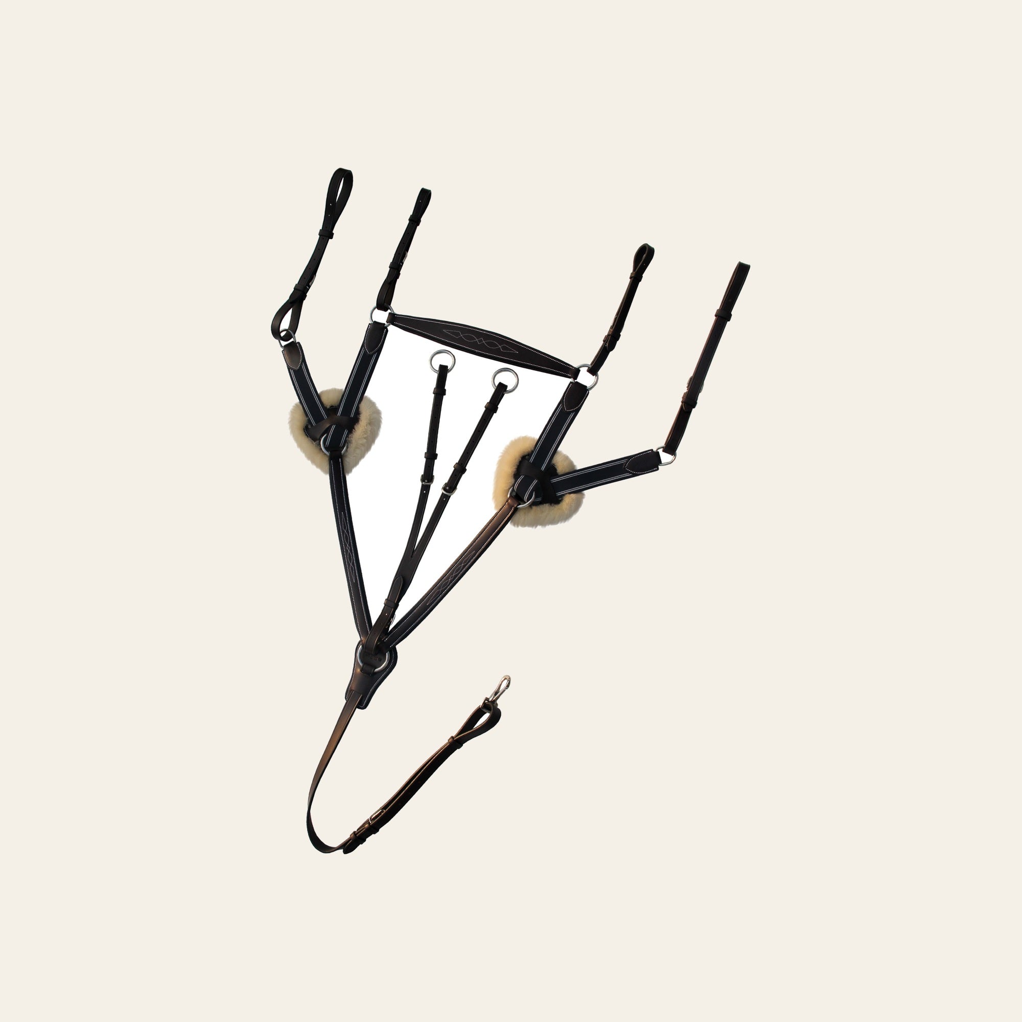 ExionPro 5 Point Breastplate - Navy Blue Elastic with White Lines by Bridles & Reins