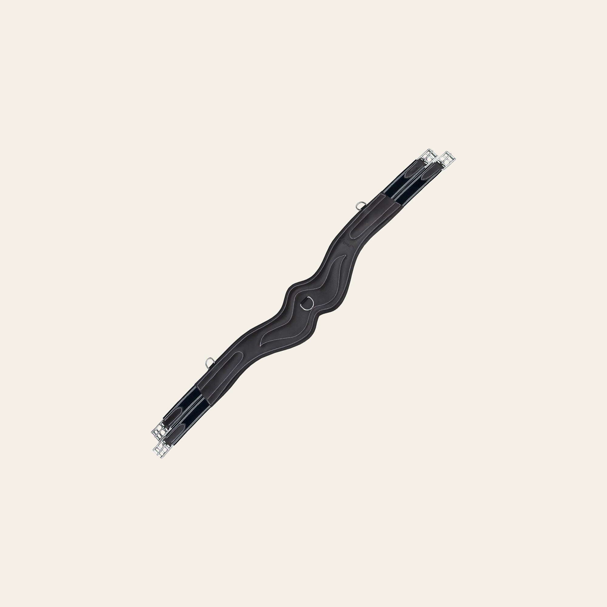 ExionPro 'AdaptLine' Wave Girth - Navy Blue Elastic with White Lines on a warm cream background