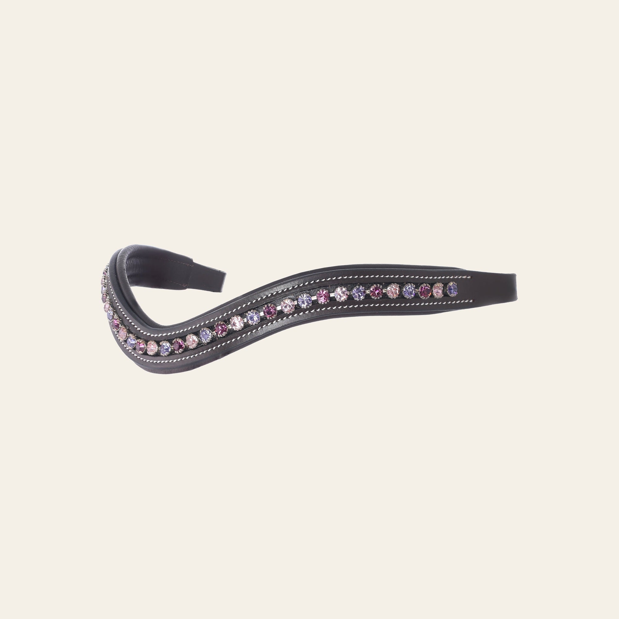 ExionPro Elegant Soft Padded Fuchsia, Light Rose, Tanzanite Colored Crystal Browband by Bridles & Reins