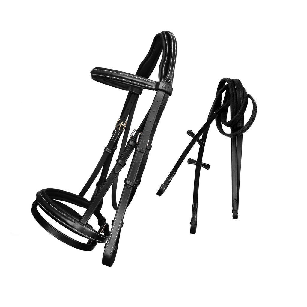ExionPro Pressure Relief Crown Raised Padded Jumping Bridle with Reins by Bridles & Reins - alternate view 2
