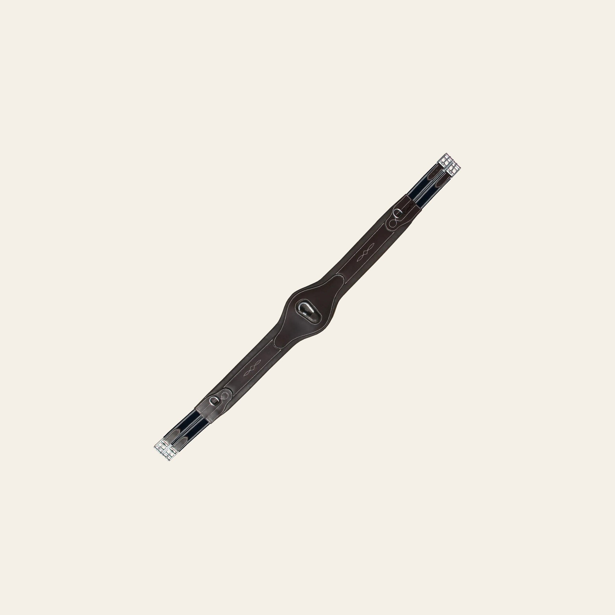 ExionPro 'Joint' Girth - Navy Blue Elastic with White Lines on a warm cream background