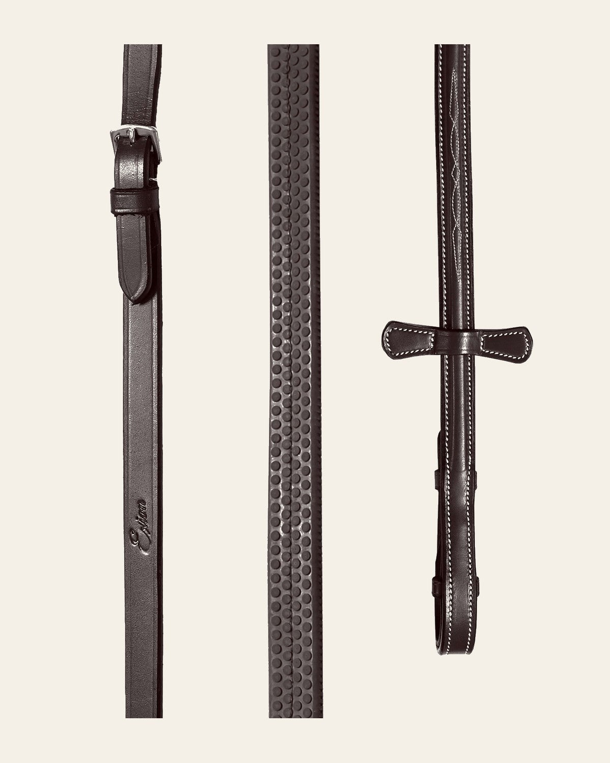 ExionPro Rubber Reins with Fancy Stitching
