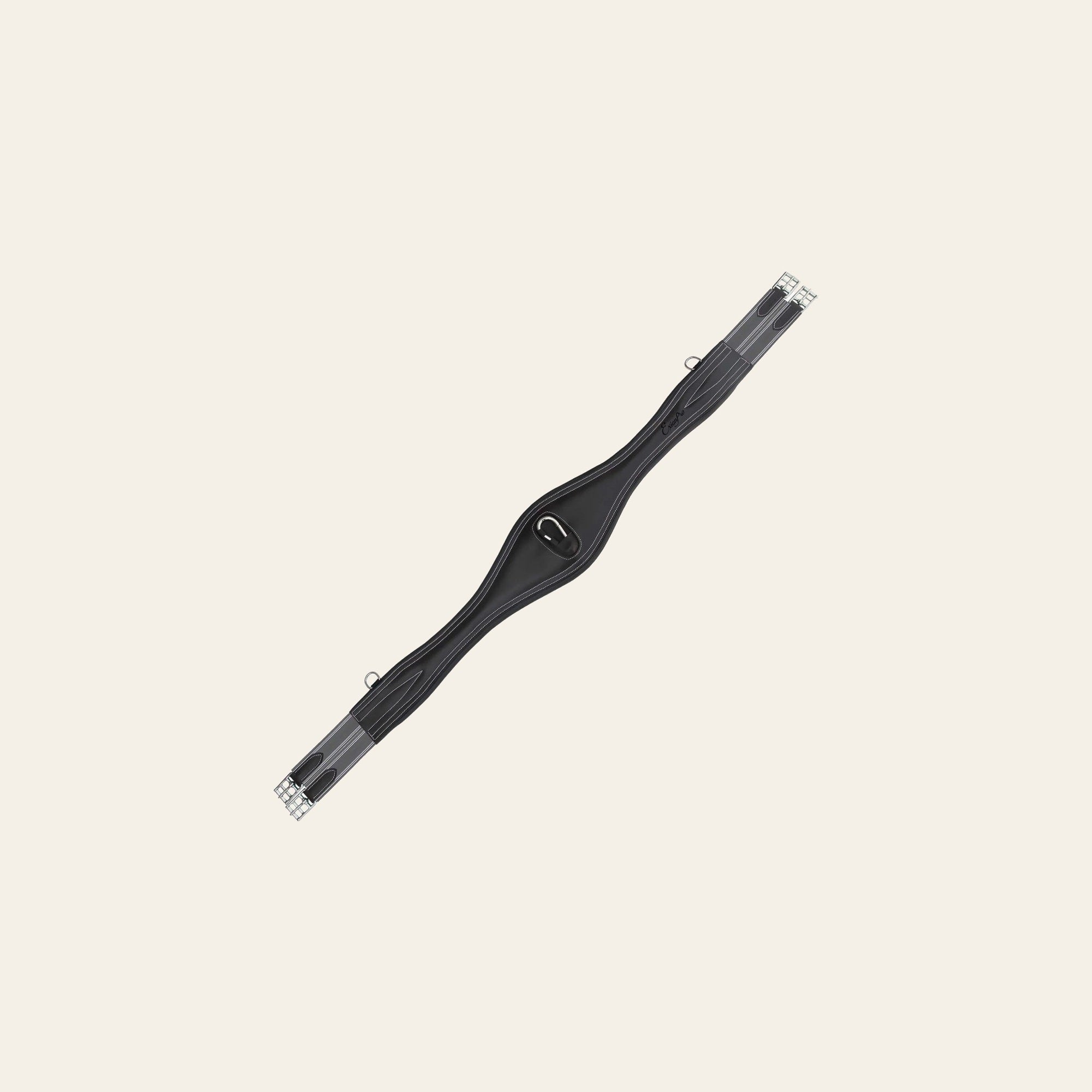 ExionPro 'Snap' Girth - Grey Elastic with White Lines on a warm cream background