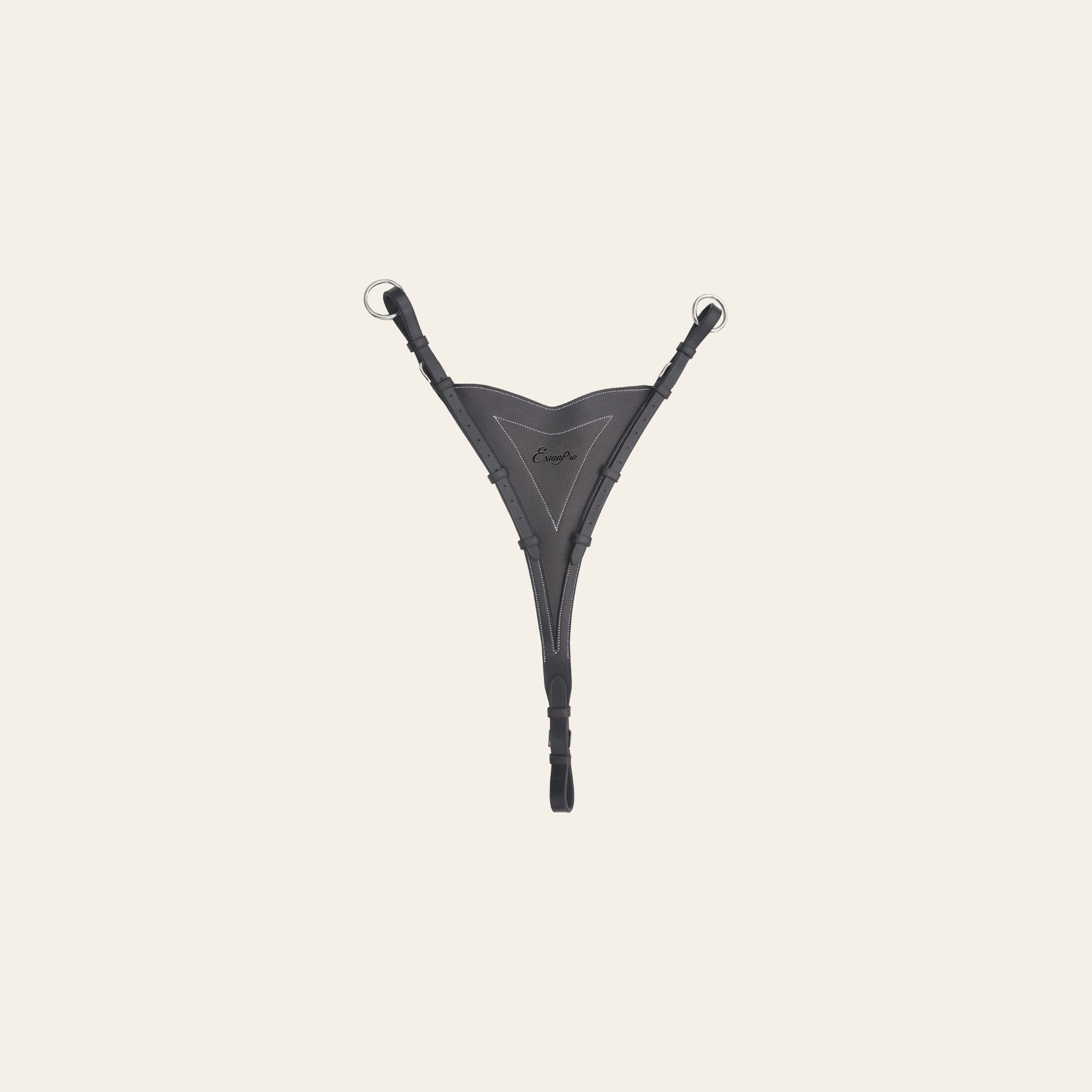 ExionPro Soft Leather Bib Running Martingale Attachment on a warm cream background