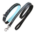 ExionPro Blue Bling Dog Collar With Leash by Bridles & Reins