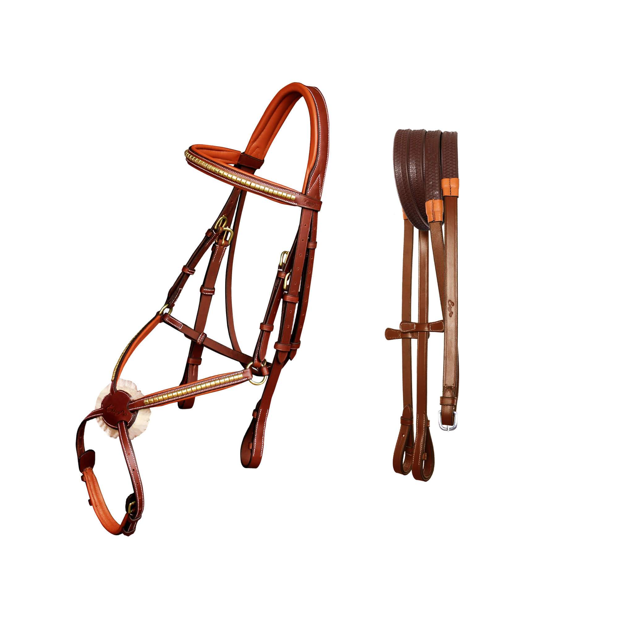 ExionPro SS / Brass Clincher Figure 8 Bridle with Rubber Reins by Bridles & Reins - alternate view 2