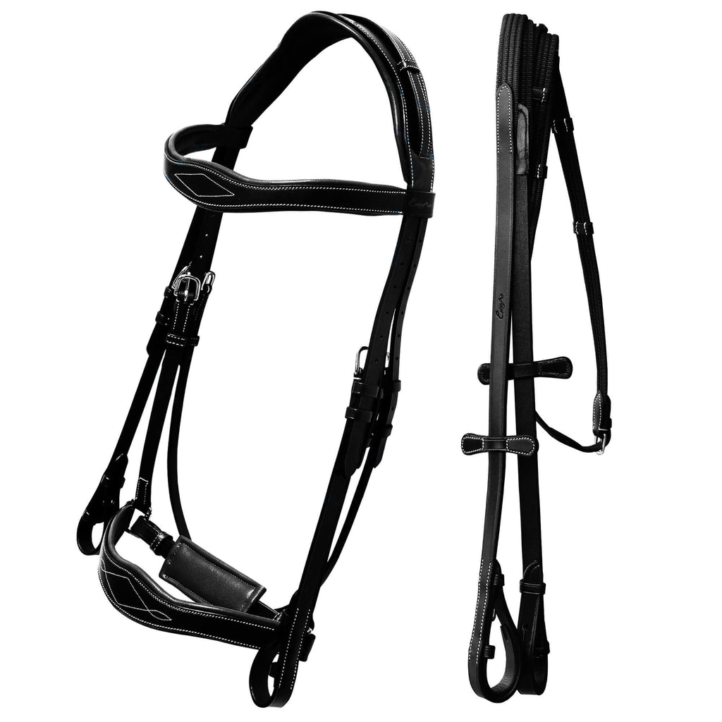ExionPro Broad Wave Shape Designer Fancy Dressage Bridle & Web Reins by Bridles & Reins - alternate view 2