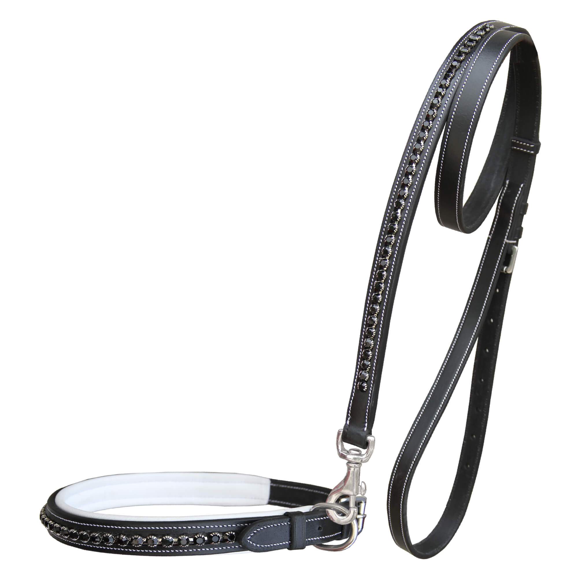 ExionPro Black Bling Dog Collar With Leash by Bridles & Reins - alternate view 2
