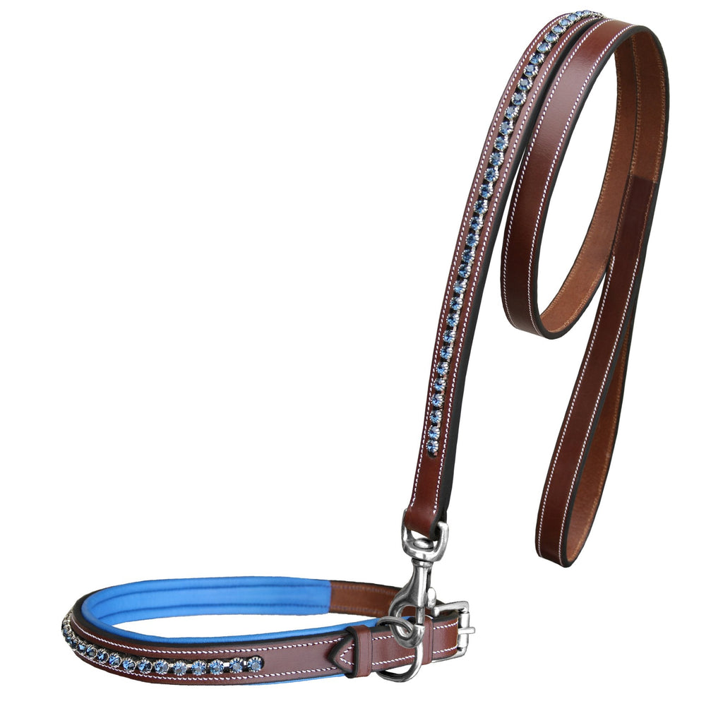 ExionPro Dark Blue Bling Dog Collar With Leash by Bridles & Reins - alternate view 2