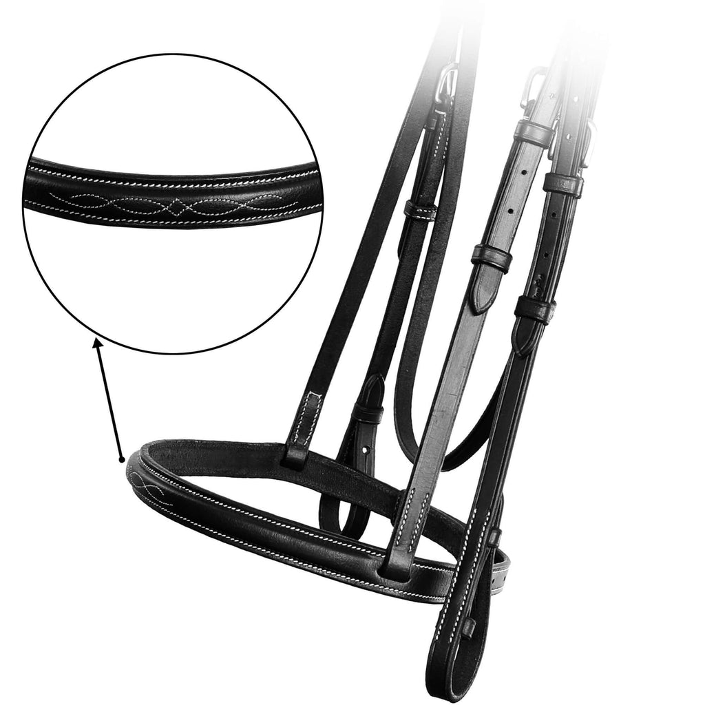ExionPro Raised Thin Noseband Traditional Hunter Bridle with Reins by Bridles & Reins - alternate view 6