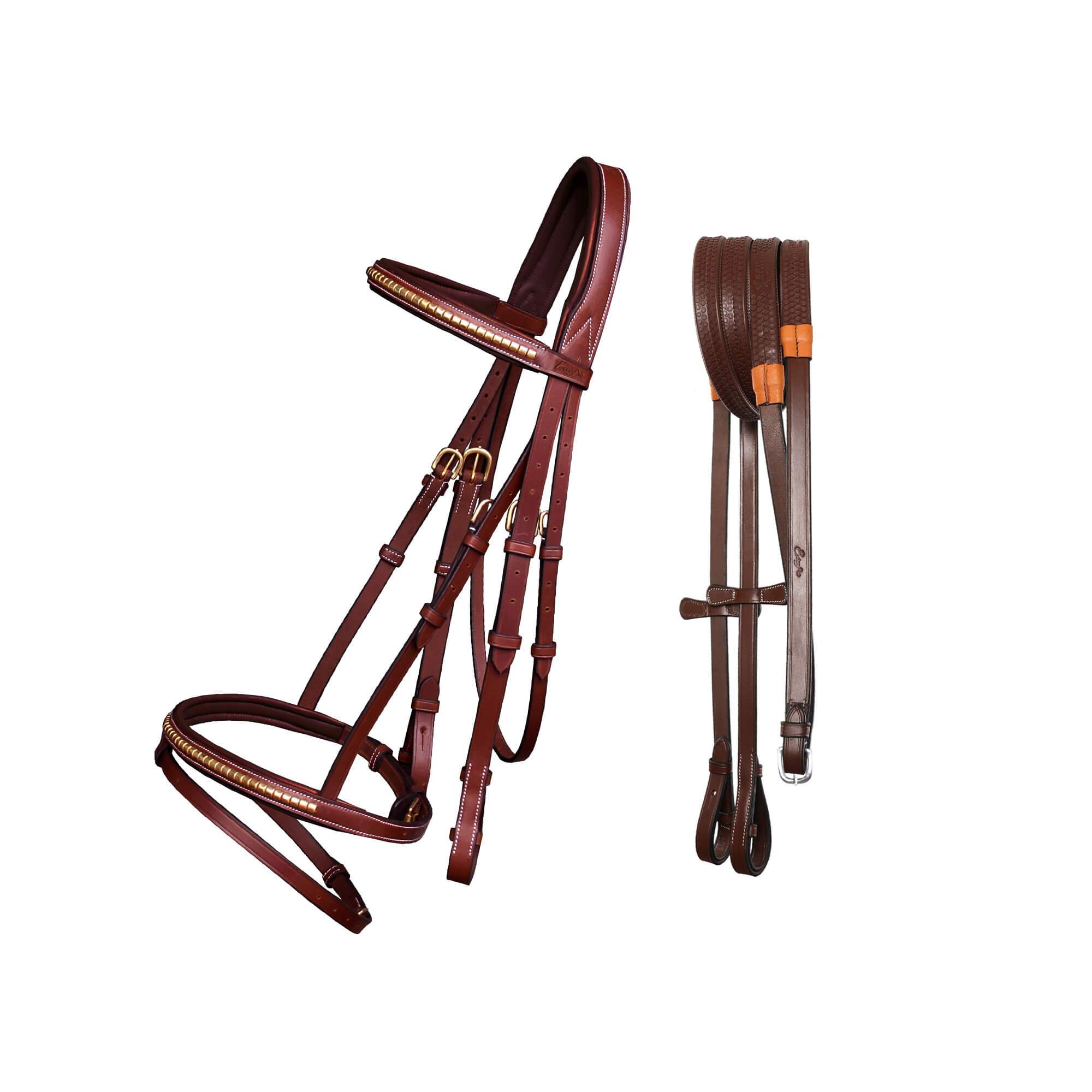 ExionPro SS / Brass Clincher Bridle With Flash and Reins by Bridles & Reins - alternate view 2