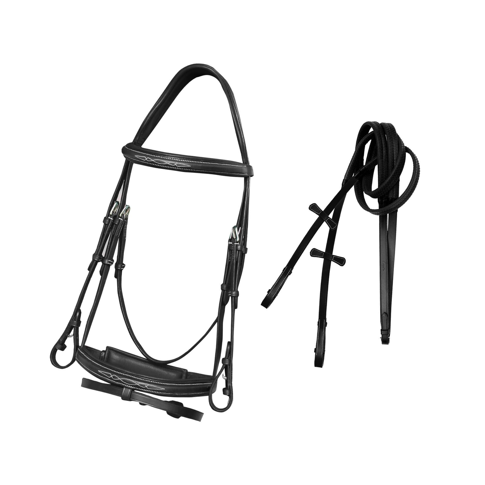 ExionPro Designer Fancy Stitched Bridle with Flash and Rubber Reins by Bridles & Reins - alternate view 2