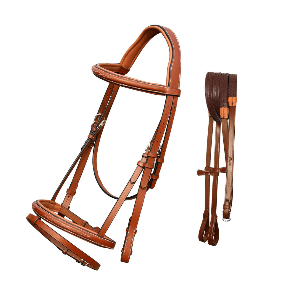 ExionPro Twin Designer Fancy Stitched English Snaffle Bridle with Reins by Bridles & Reins - alternate view 4