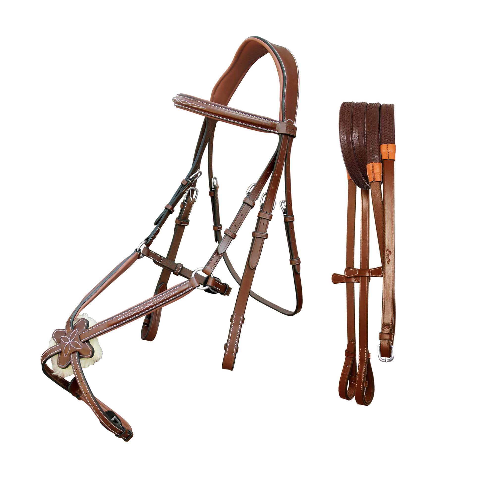 ExionPro Padded Ear Free Monocrown Crown Piece Figure 8 Bridle & Reins by Bridles & Reins - alternate view 3