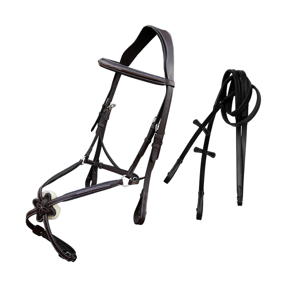 ExionPro Padded Ear Free Monocrown Crown Piece Figure 8 Bridle & Reins by Bridles & Reins