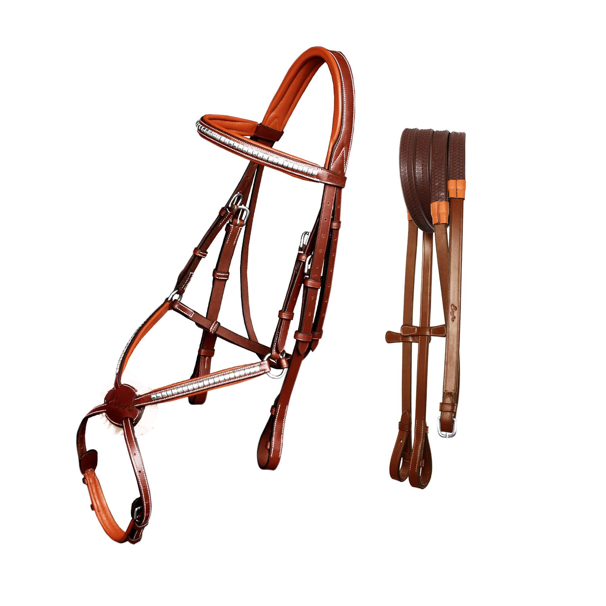 ExionPro SS / Brass Clincher Figure 8 Bridle with Rubber Reins by Bridles & Reins - alternate view 4