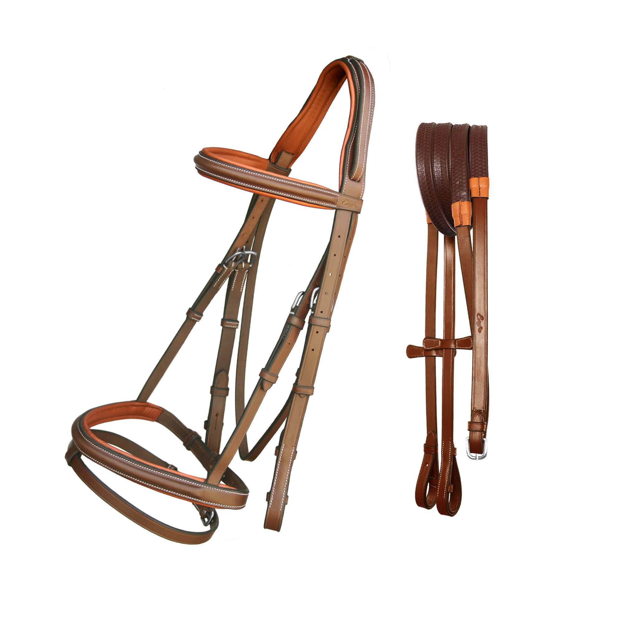 ExionPro Pressure Relief Crown Raised Padded Jumping Bridle with Reins by Bridles & Reins - alternate view 4