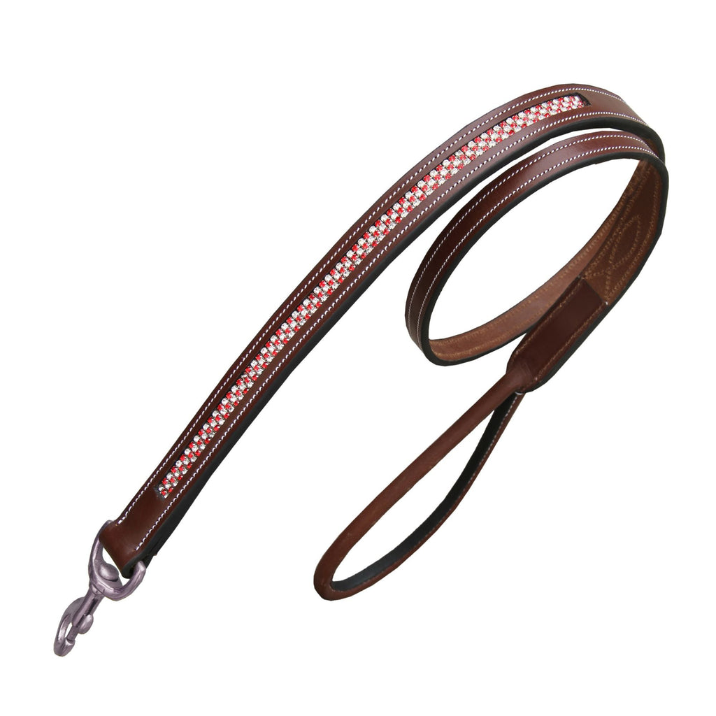 ExionPro Red Bling Padded Dog Leash by Bridles & Reins