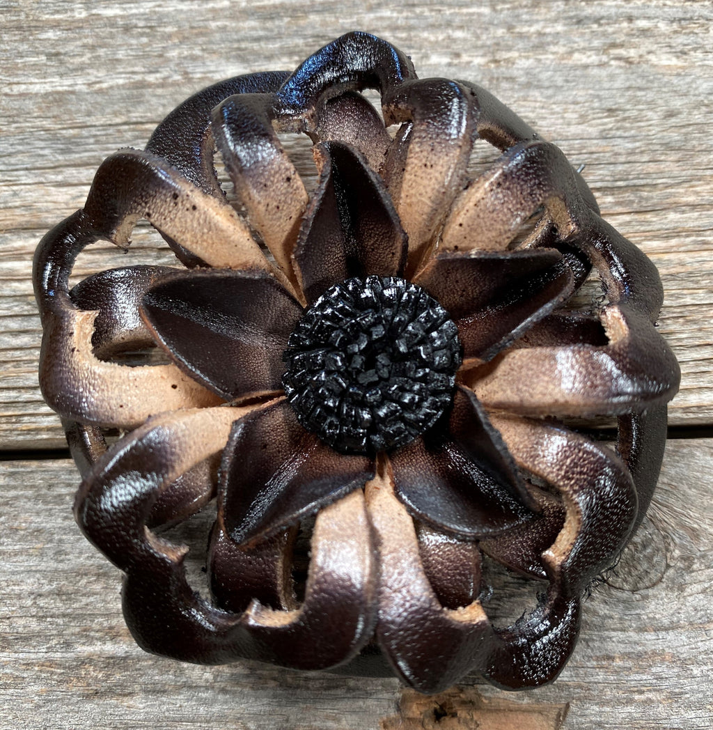 Hand Painted Leather Flowers - Lotus — view 4