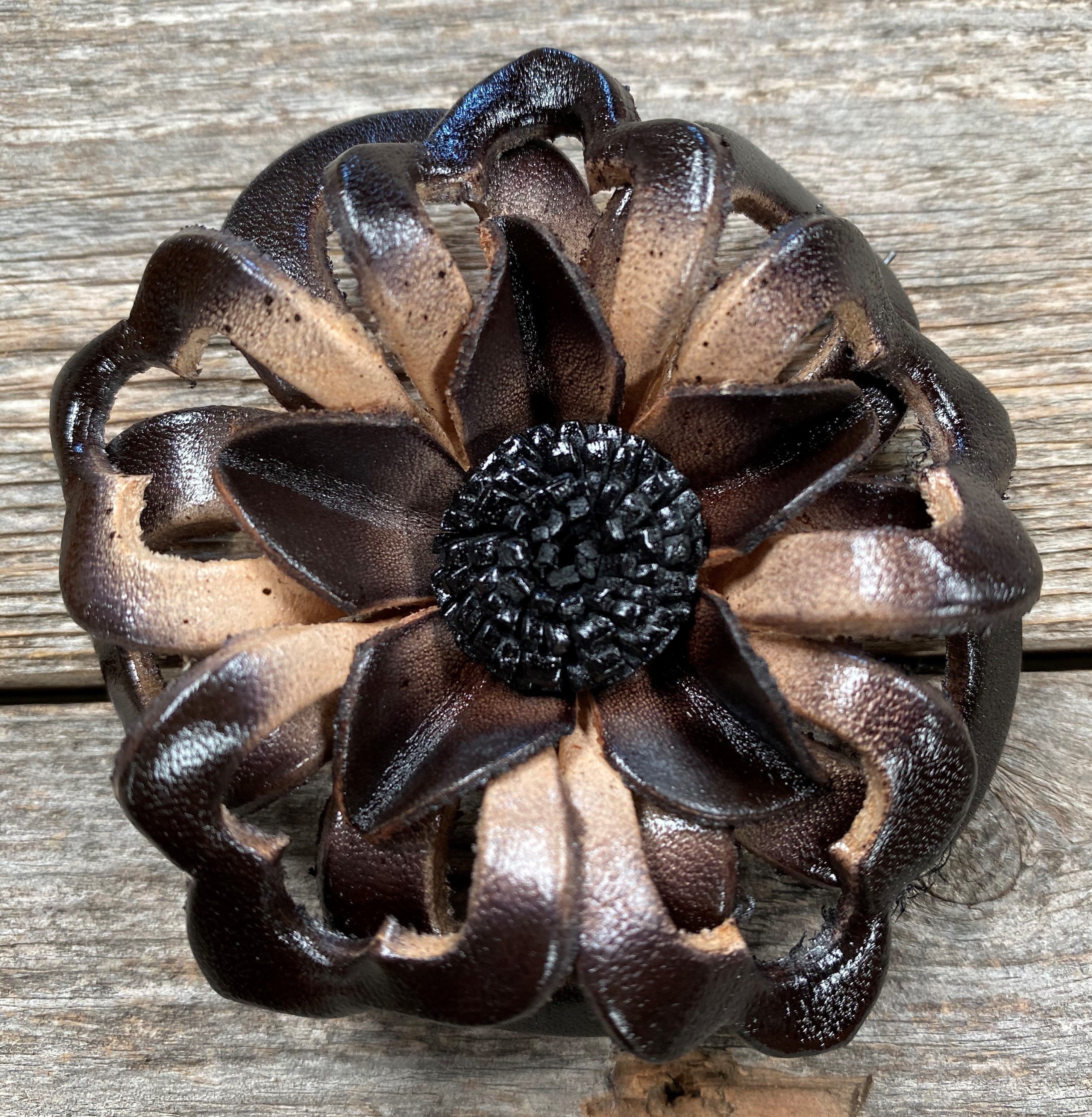 Hand Painted Leather Flowers - Lotus — view 4