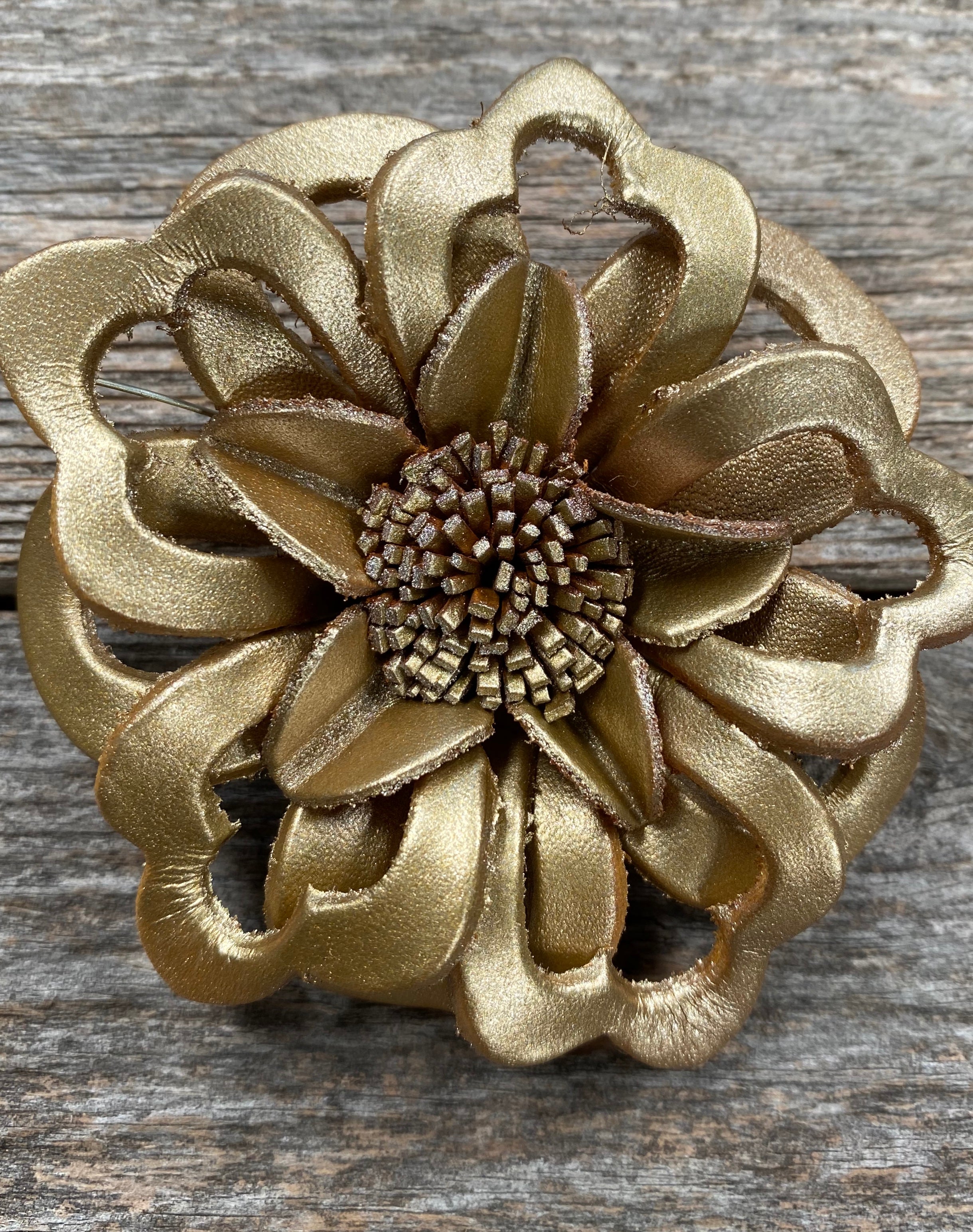 Hand Painted Leather Flowers - Lotus — view 3