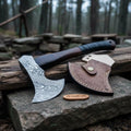 Bearded Bushcraft Hatchet with Damascus Blade