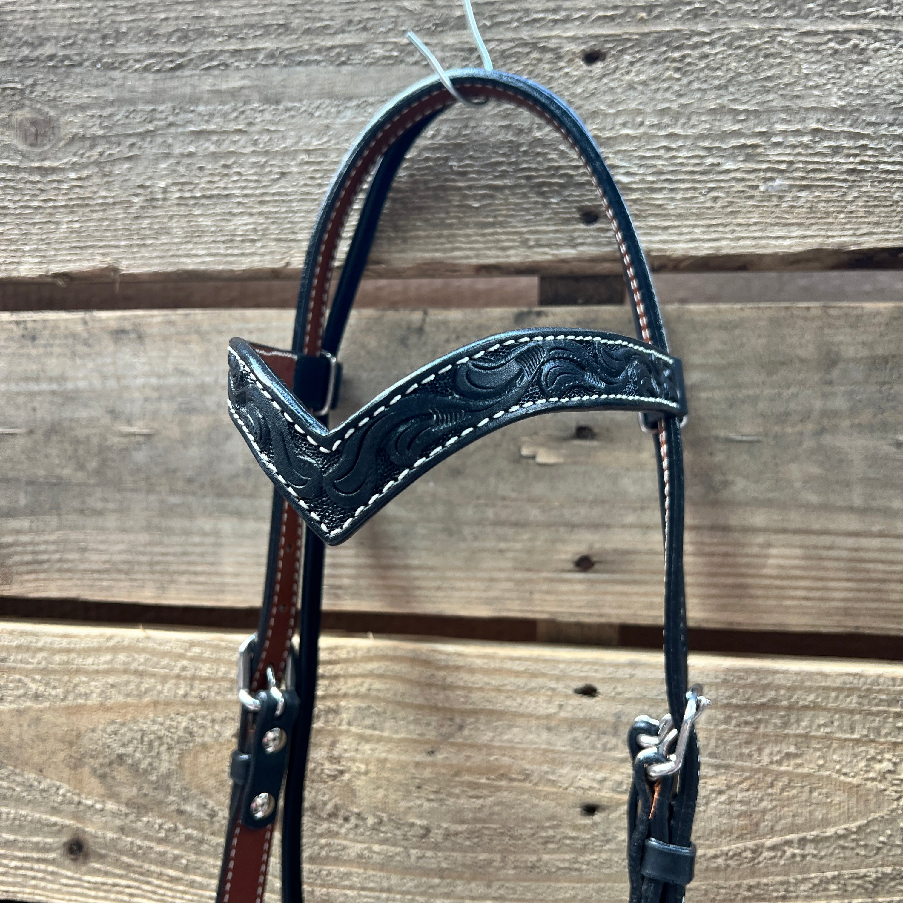 Black Floral V-Brow Black Loping Hackamore #LHK027 — view 3