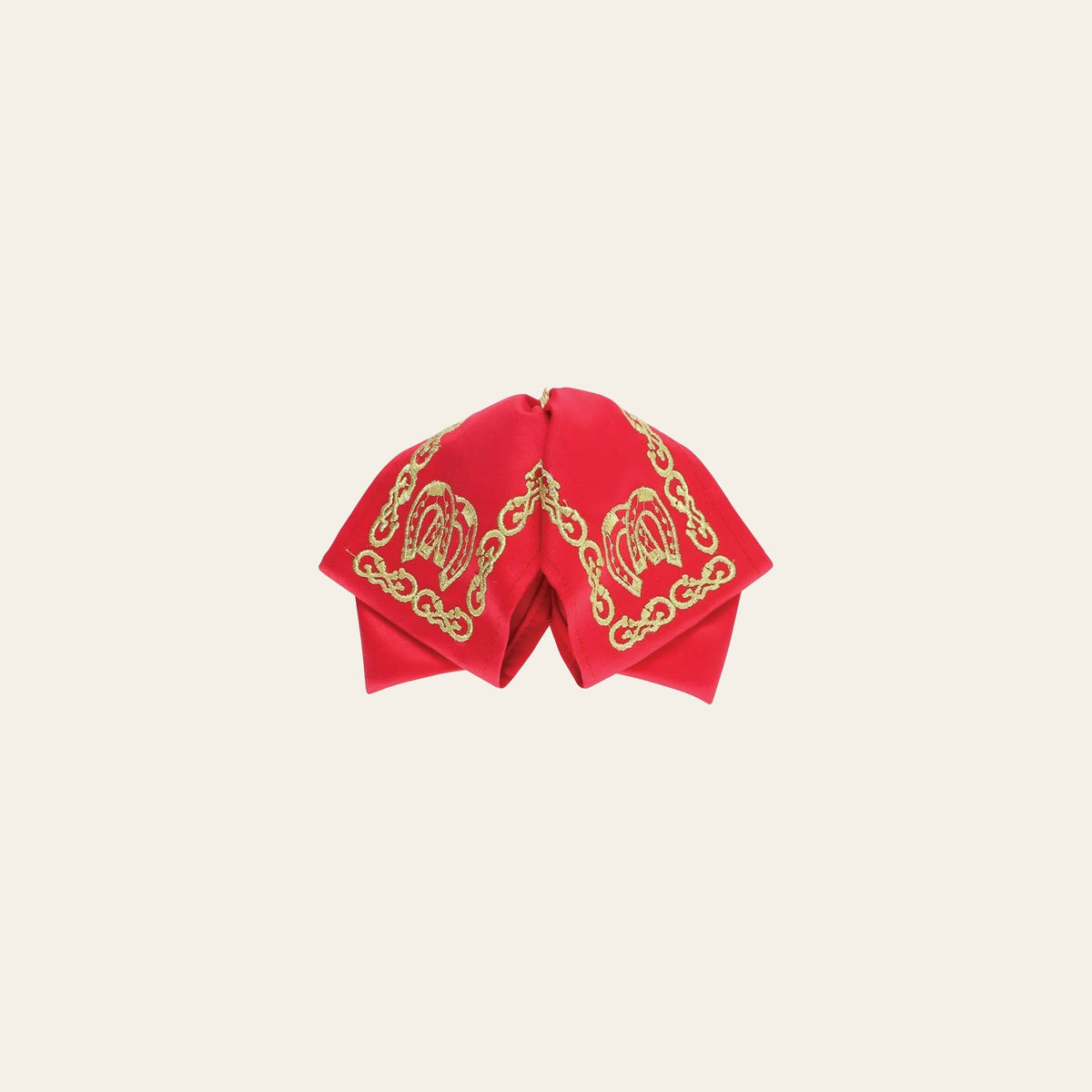 Kids Mexican Charro Bow Tie 100% Polyester Red/Gold 601764 on a warm cream background
