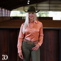 God On The Mountain Peach Satin Performance Rodeo Shirt