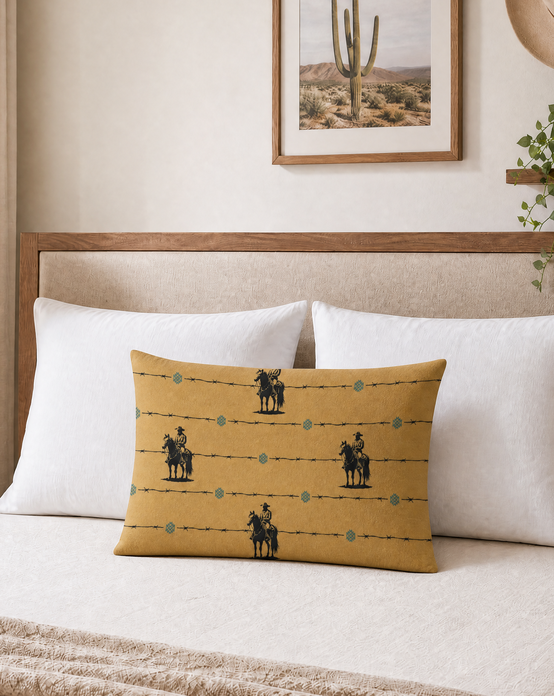 Baha Ranch Saddle Up Pillow Case Caramel Made in America by Baha Ranch Western Wear