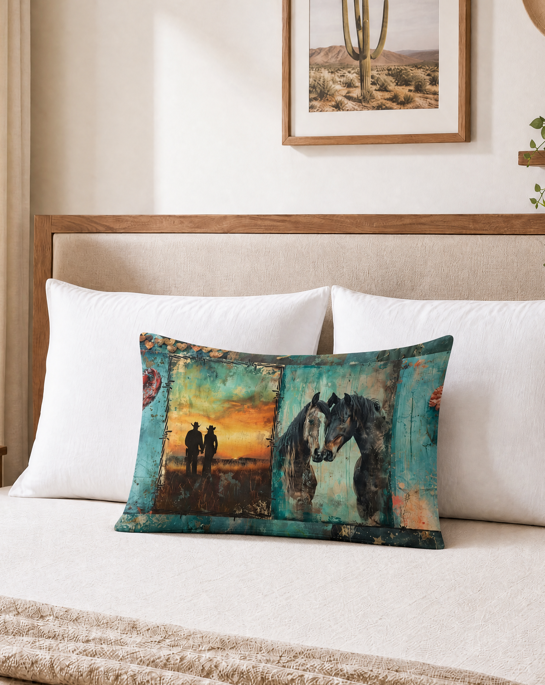 Baha Ranch Turquoise Dreams Pillow Case Made in America by Baha Ranch Western Wear