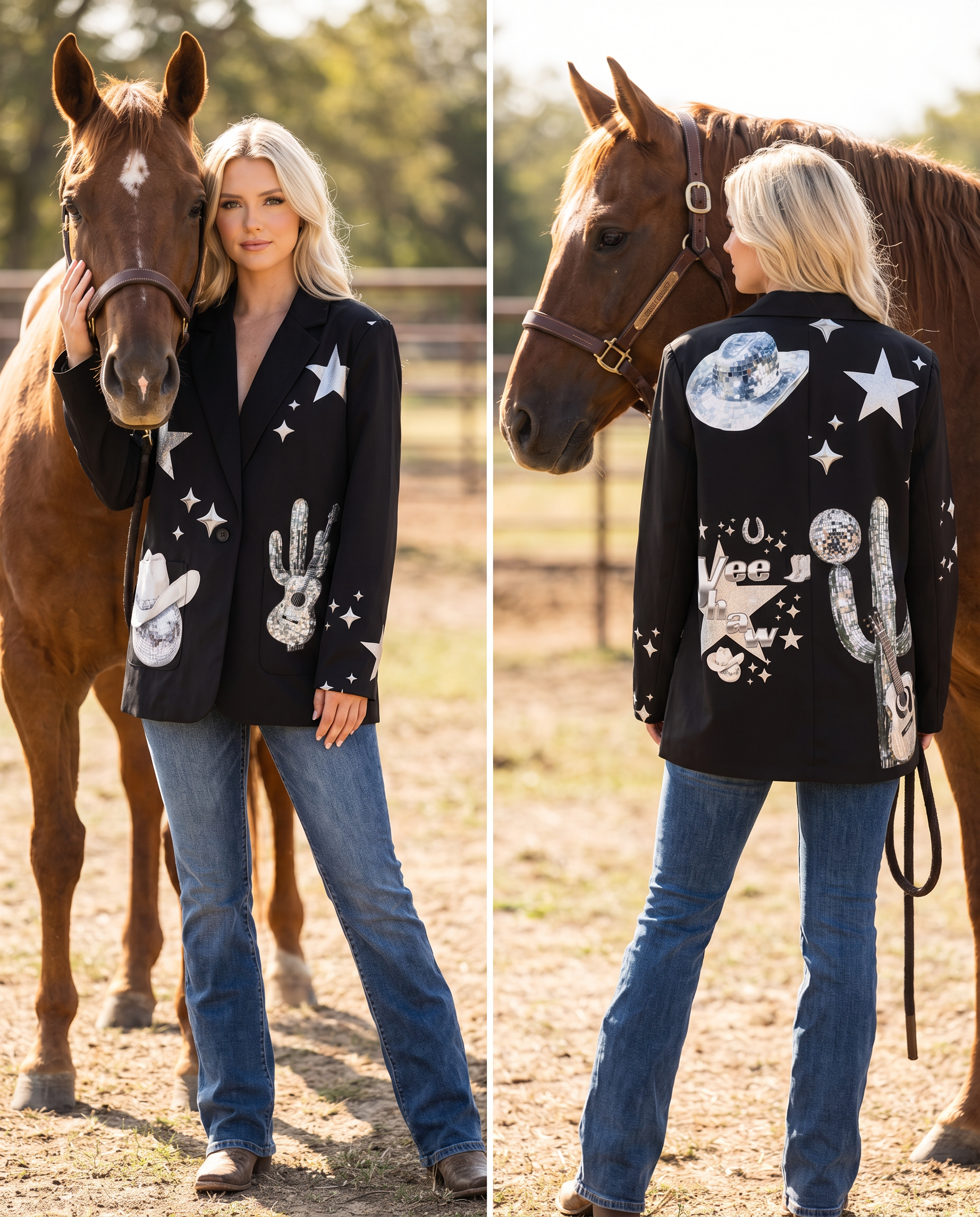 Baha Ranch Rhinestone Cowgirl Yeehaw Blazer by Baha Ranch Western Wear - product image 2