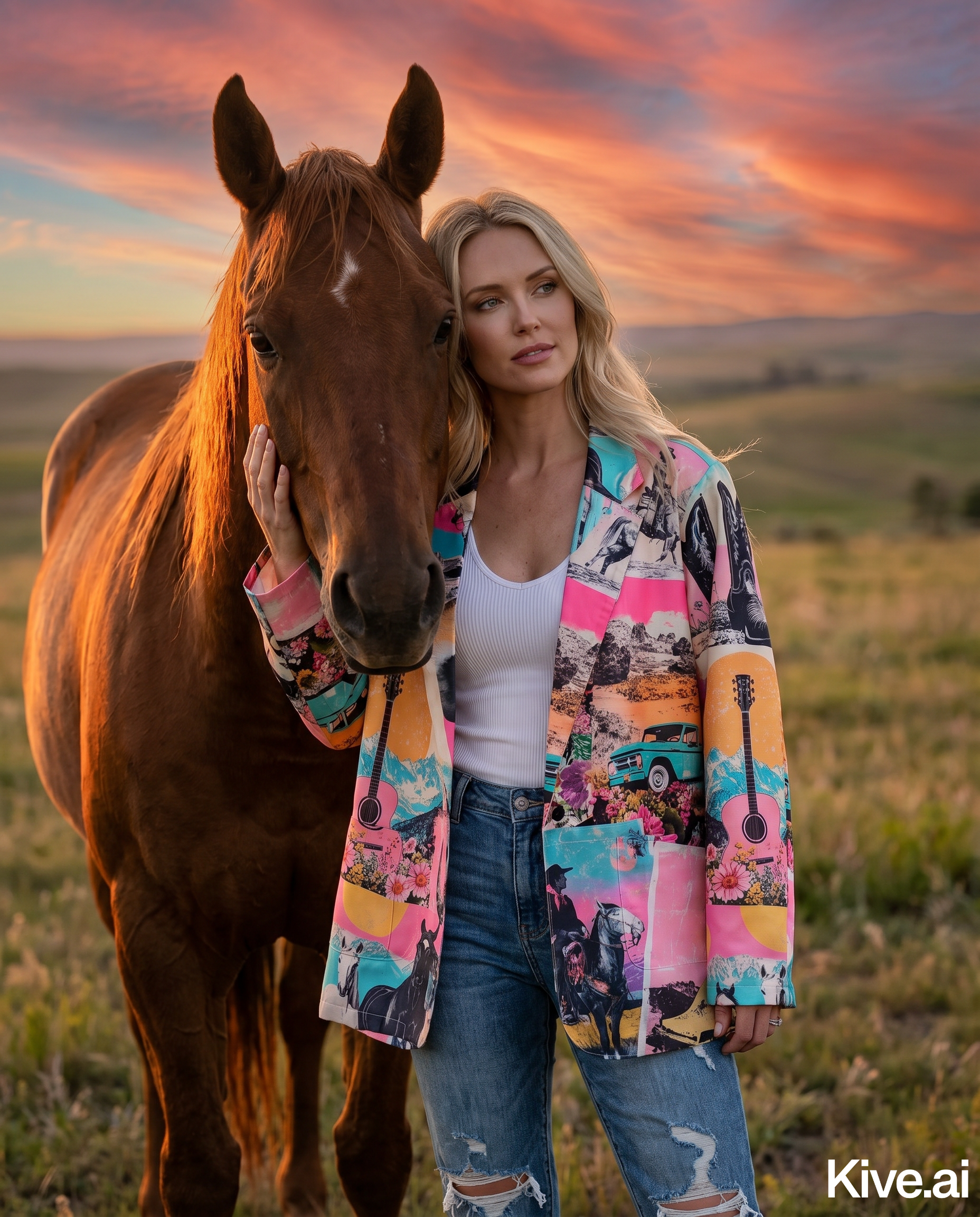 Baha Ranch Retro Pop Western Collage Blazer by Baha Ranch Western Wear - product image 2