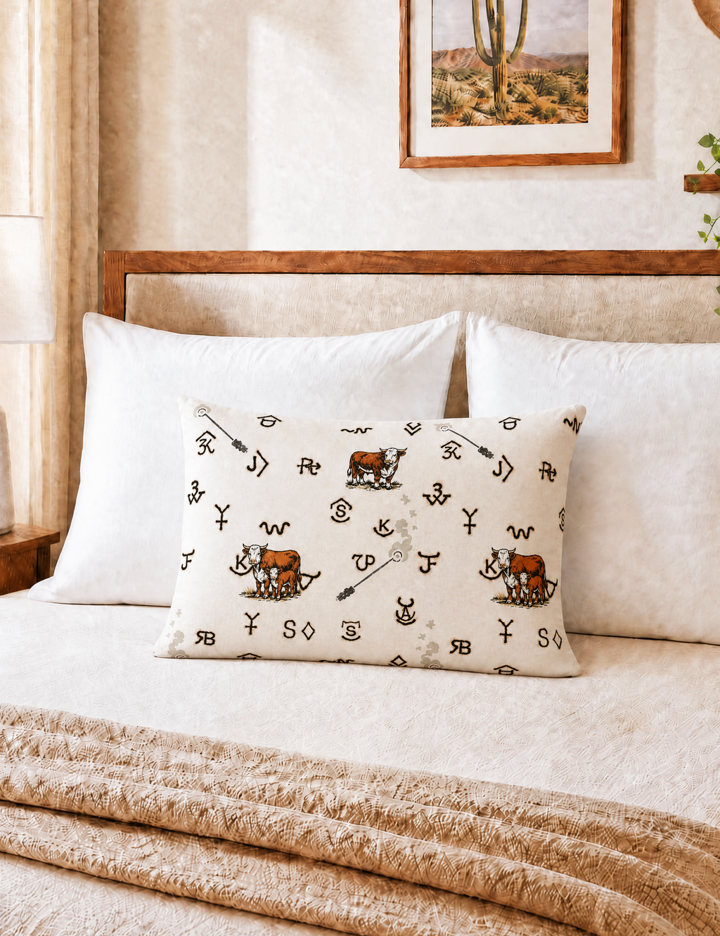 Baha Ranch Hereford Brands Pillowcase Made in America by Baha Ranch Western Wear