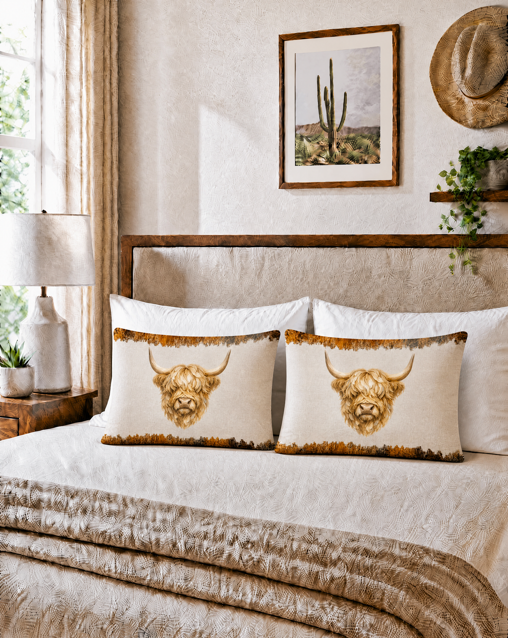 Baha Ranch Howdy Highland Pillowcase Made in America by Baha Ranch Western Wear - product image 2