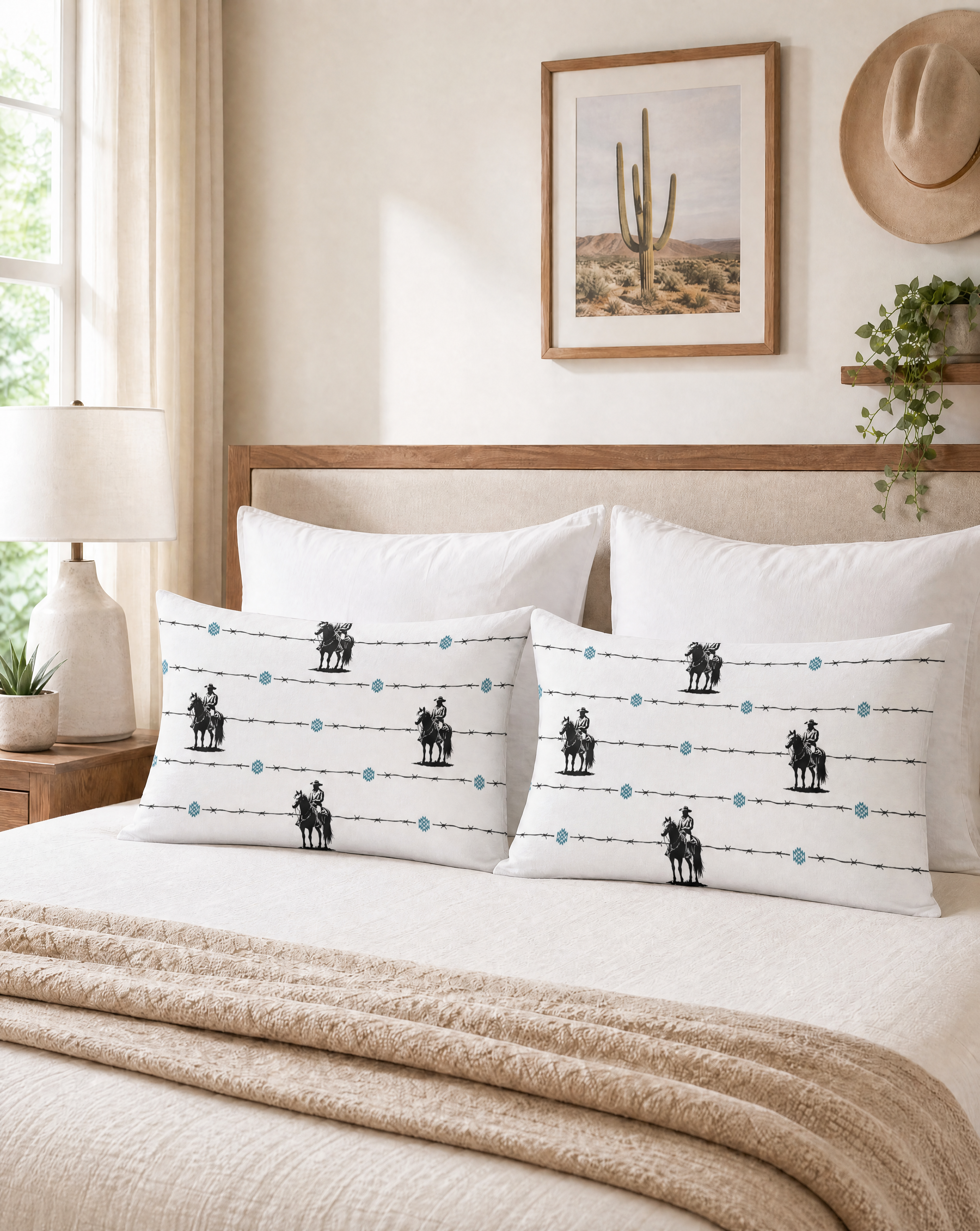 Baha Ranch Saddle Up Pillow Case White Made in America by Baha Ranch Western Wear - product image 4
