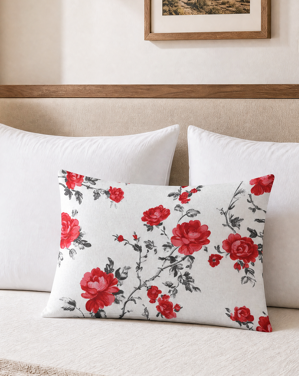 Baha Ranch Red Floral Pillowcase Made in America by Baha Ranch Western Wear