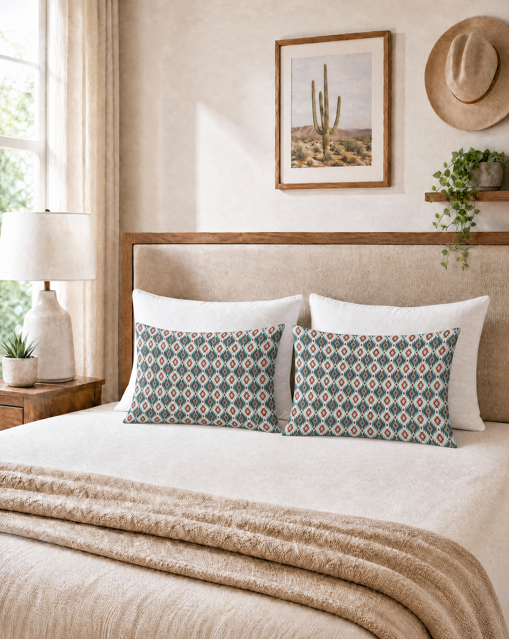 Baha Ranch Teal Aztec Pillowcase Made in America by Baha Ranch Western Wear - product image 3