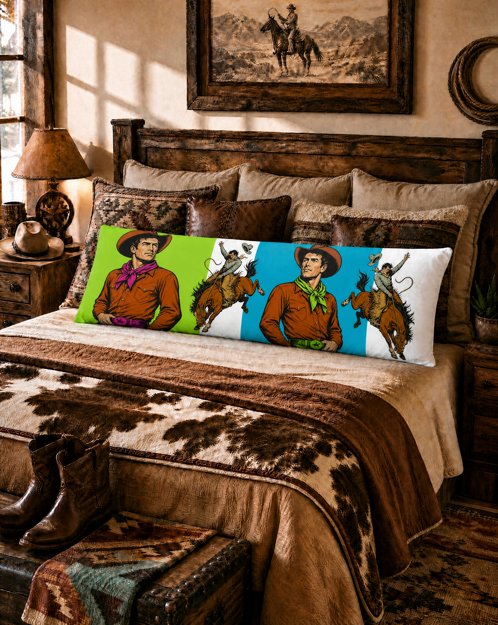 Baha Ranch The Last Roundup Bronc Rider Body Pillow Cover Made in America by Baha Ranch Western Wear - product image 2