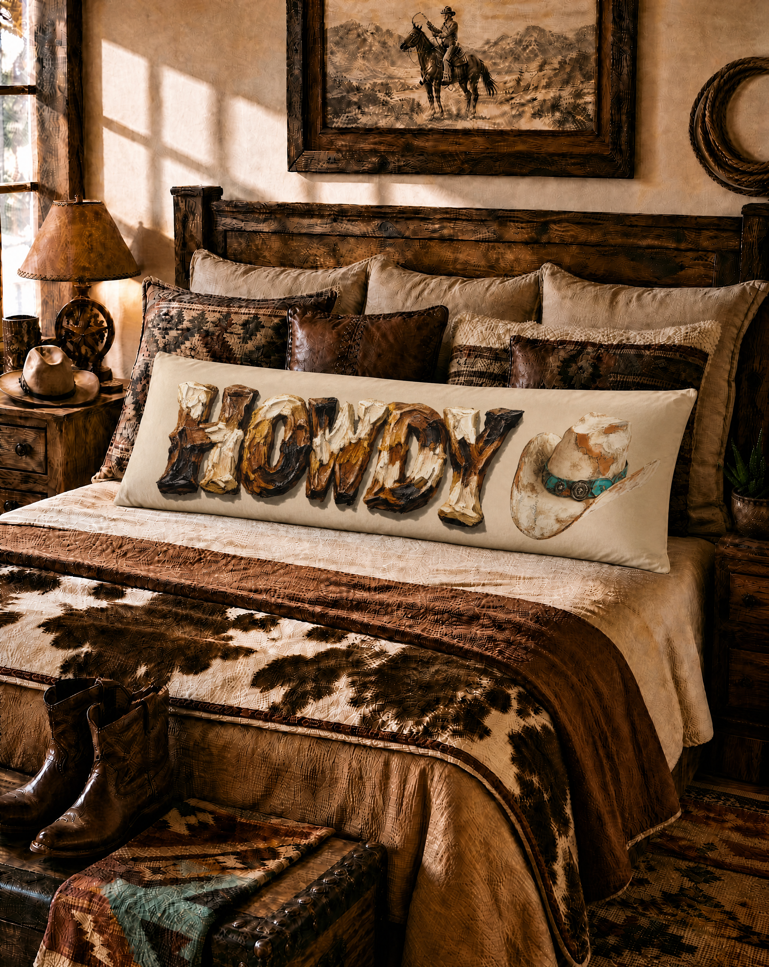 Baha Ranch Western Howdy Highland Cow Body Pillow Cover Made in America by Baha Ranch Western Wear - product image 5