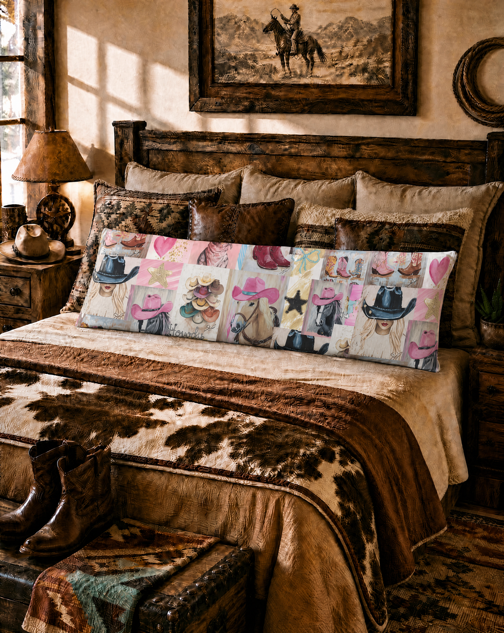 Baha Ranch Painted Cowgirl Western Body Pillow Cover Made in America by Baha Ranch Western Wear - product image 3