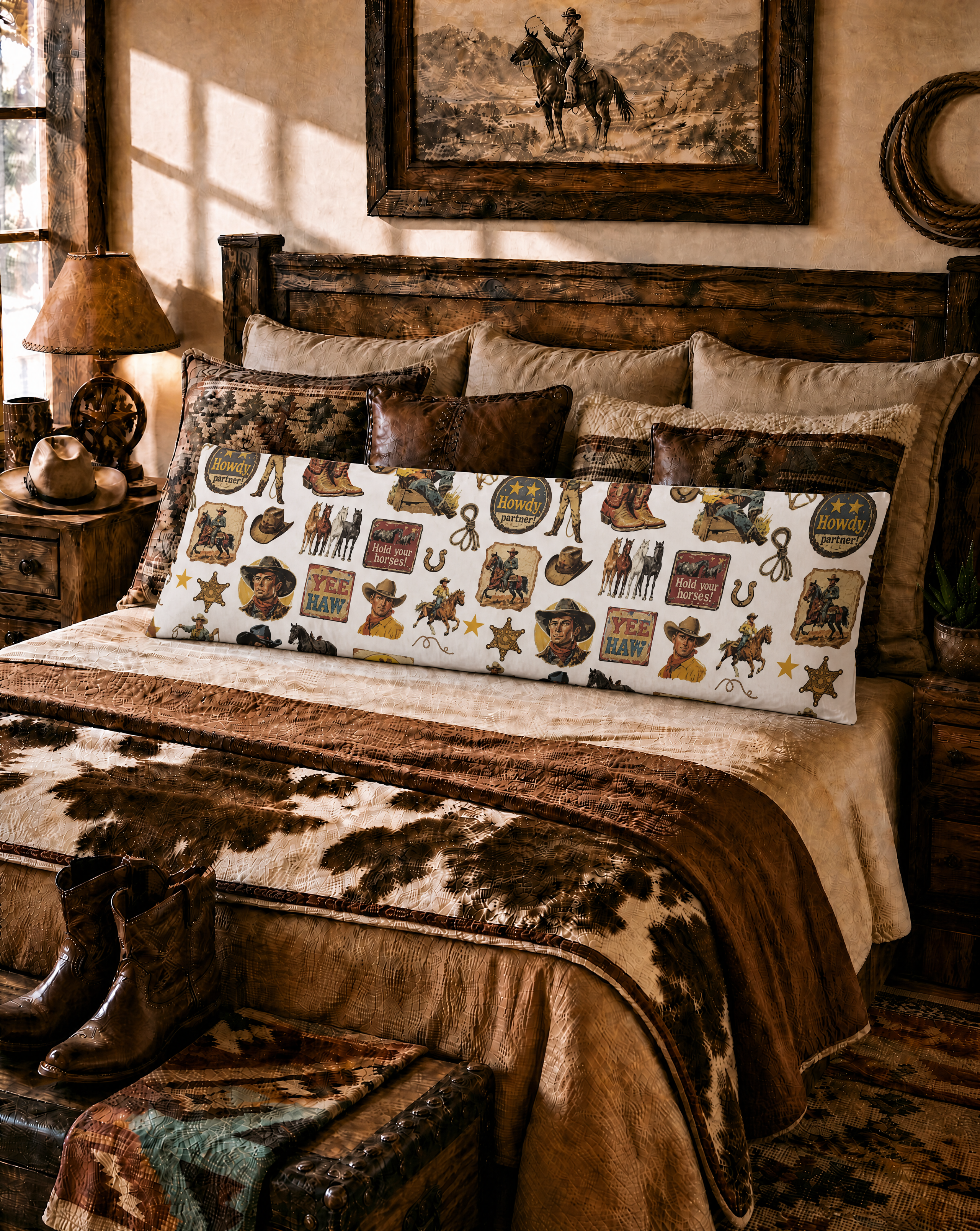 Baha Ranch Vintage Cowboy Body Pillow Cover Made in America by Baha Ranch Western Wear - product image 5
