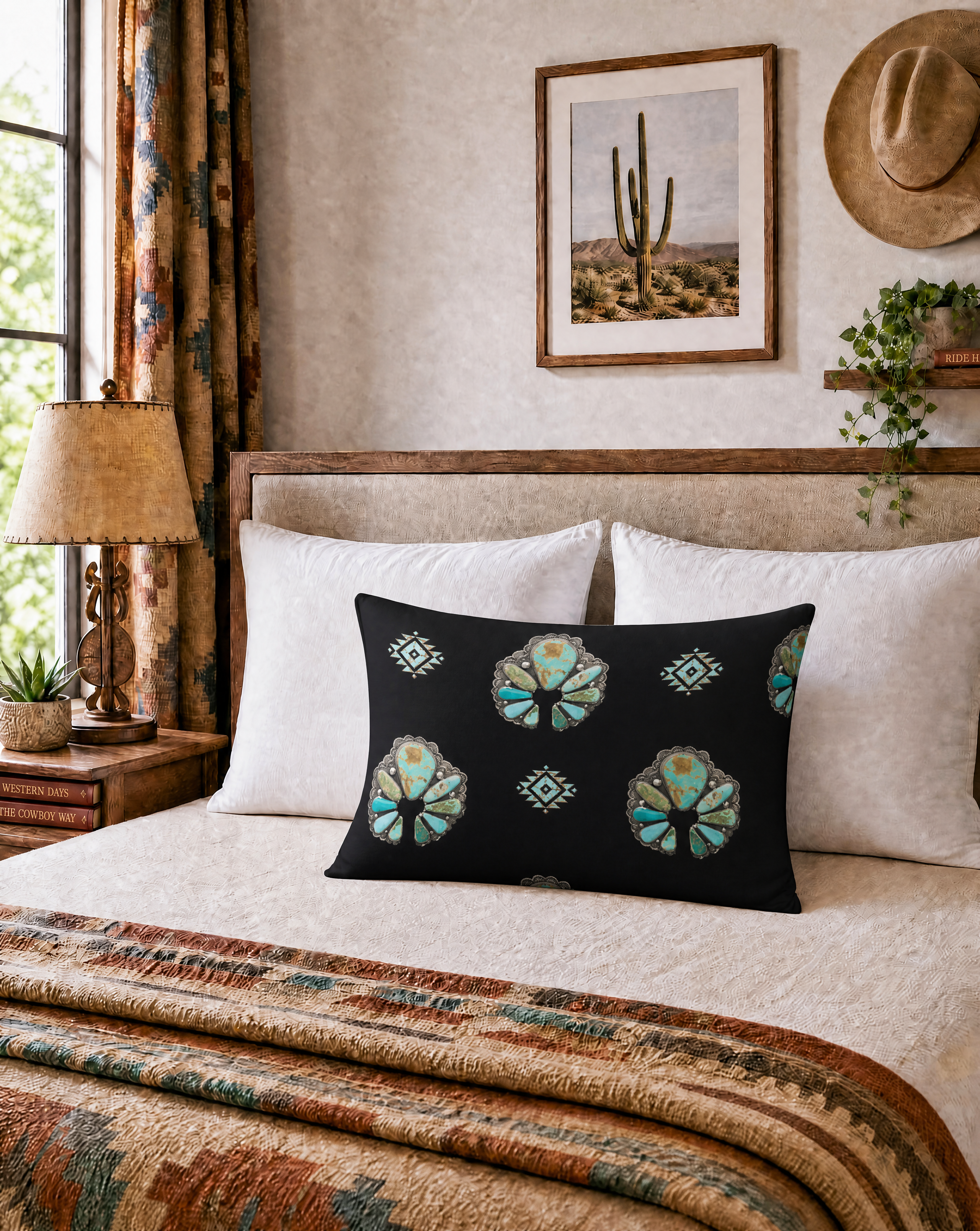 Baha Ranch Turquoise Naja Pillow Case Made in America by Baha Ranch Western Wear