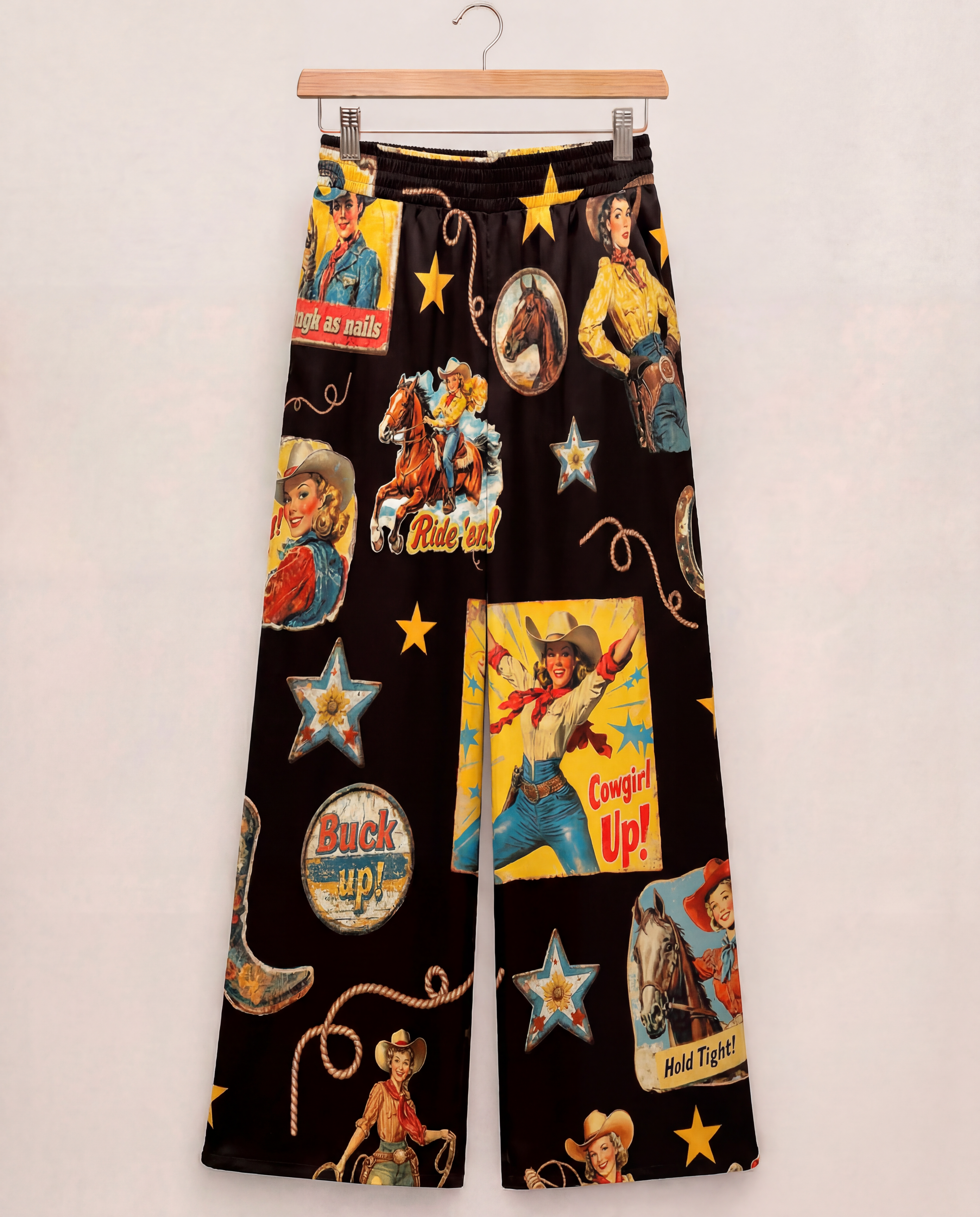 Baha Ranch Vintage Cowgirl Collage High Waisted Wide Leg Pants Inclusive Sizing by Baha Ranch Western Wear - product image 2