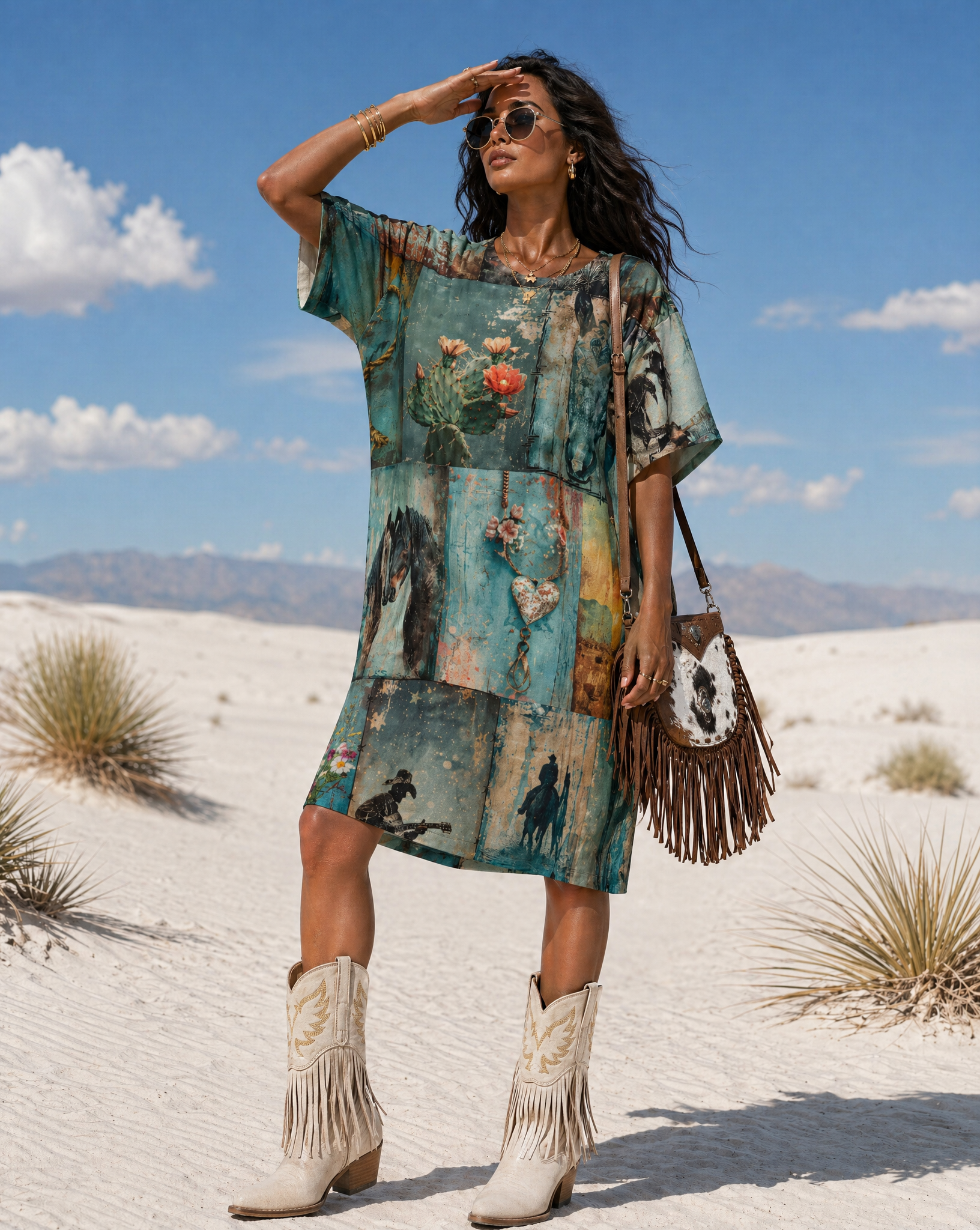 Baha Ranch Turquoise Dreams T Shirt Dress or Sleep Shirt by Baha Ranch Western Wear - product image 3