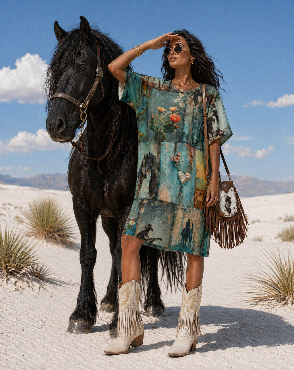 Baha Ranch Turquoise Dreams T Shirt Dress or Sleep Shirt by Baha Ranch Western Wear