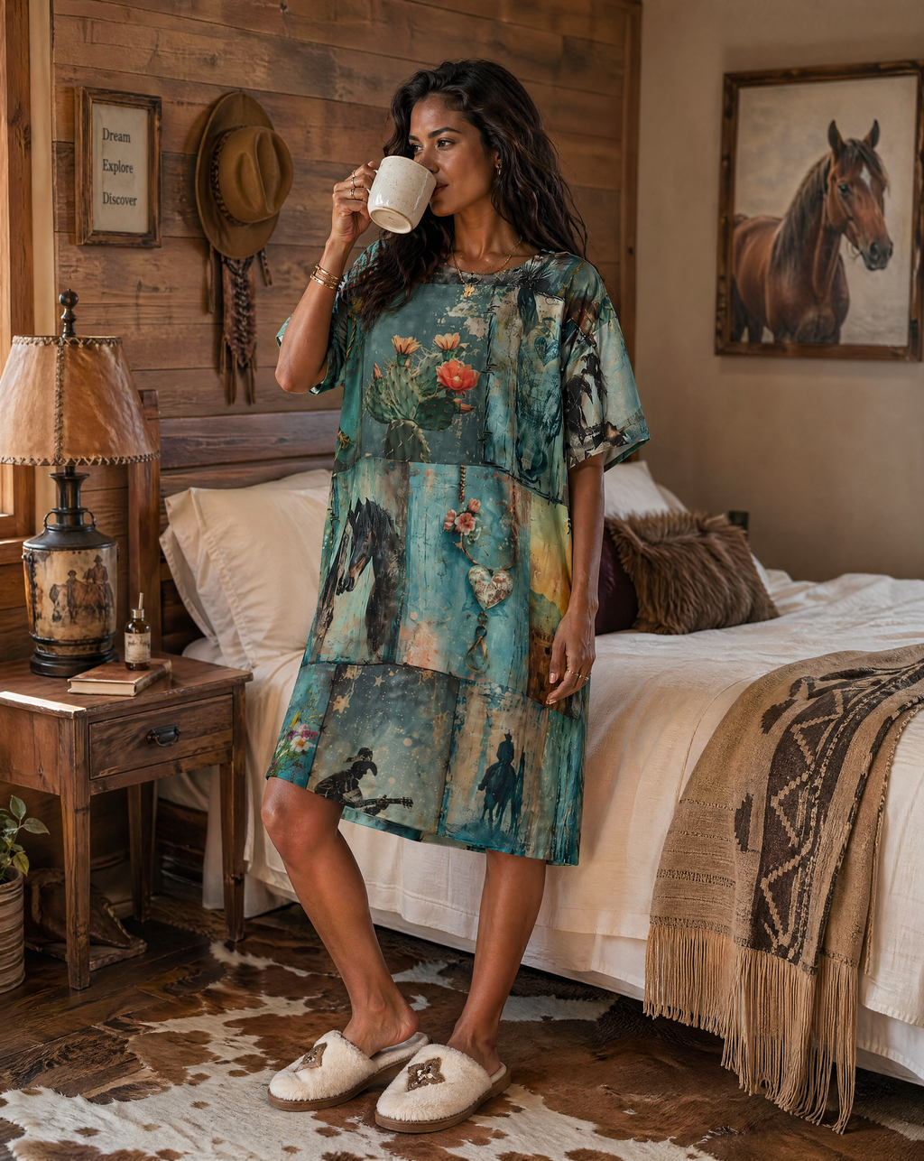 Baha Ranch Turquoise Dreams T Shirt Dress or Sleep Shirt by Baha Ranch Western Wear - product image 2