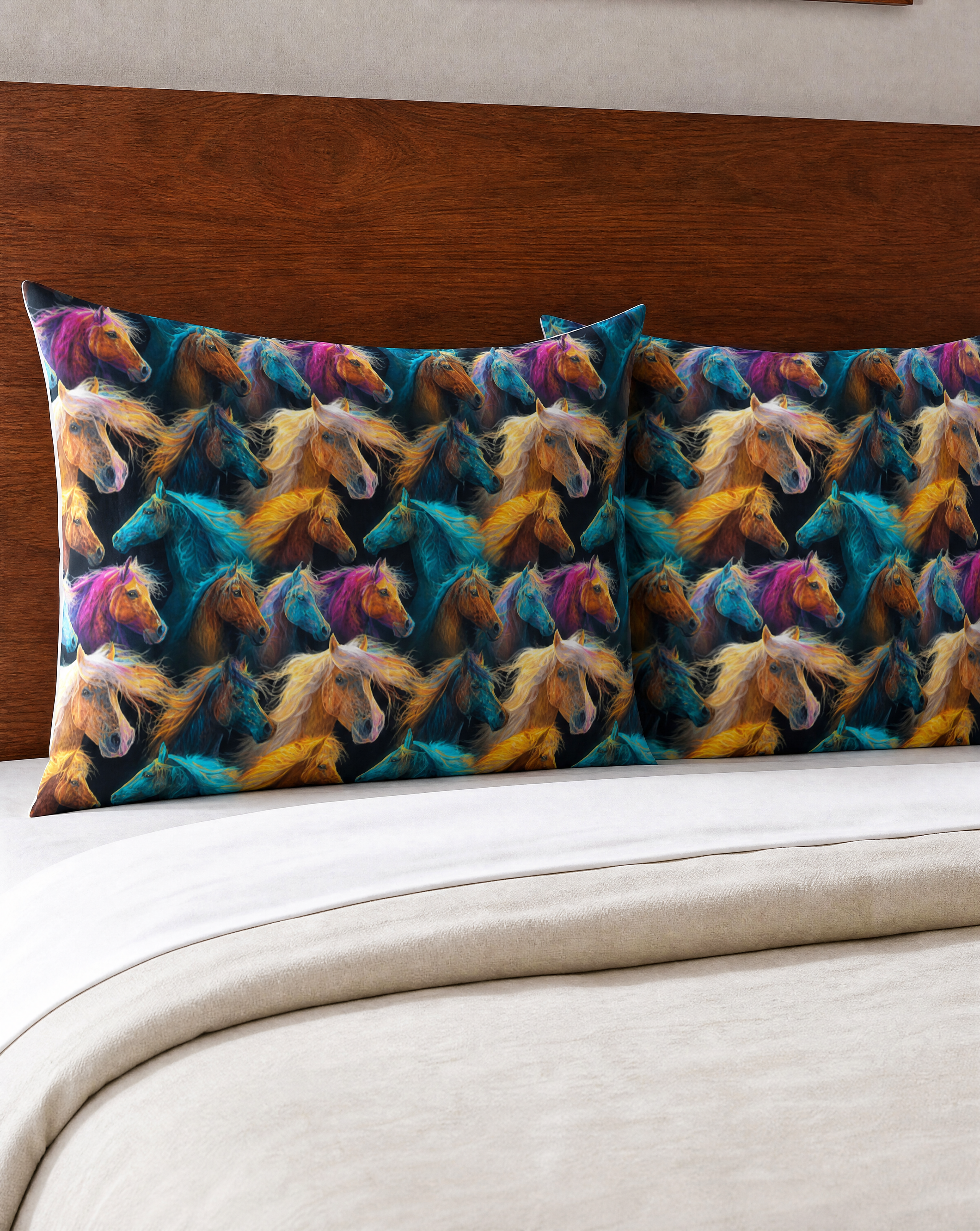 Baha Ranch Colorful Horses Pillowcase Made in America by Baha Ranch Western Wear - product image 3